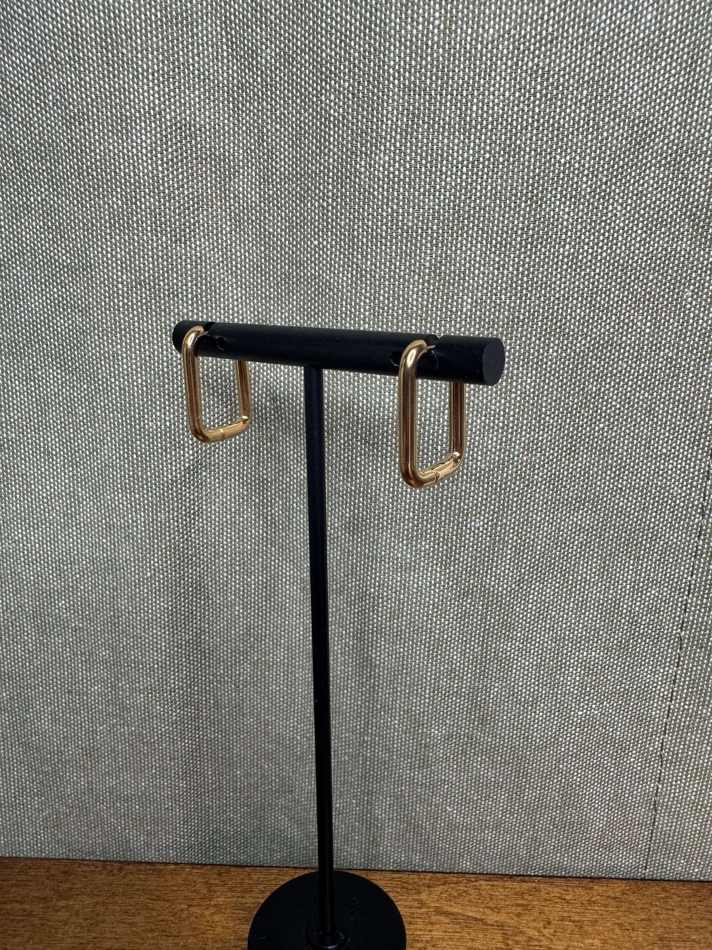 21mm Rectangle Huggie Earrings
